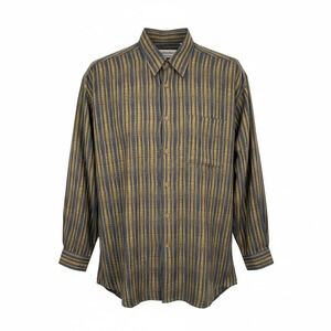 JHANE BARNES Menswear Striped Long Sleeve Button Up Shirt XL 100% Cotton - CJ